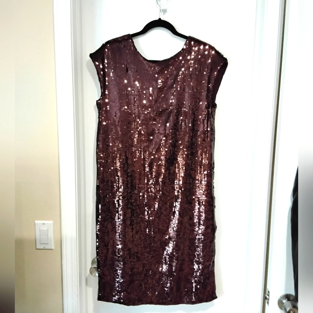 Maeve by Anthropologie Bronze Sequinned Sheath Dress